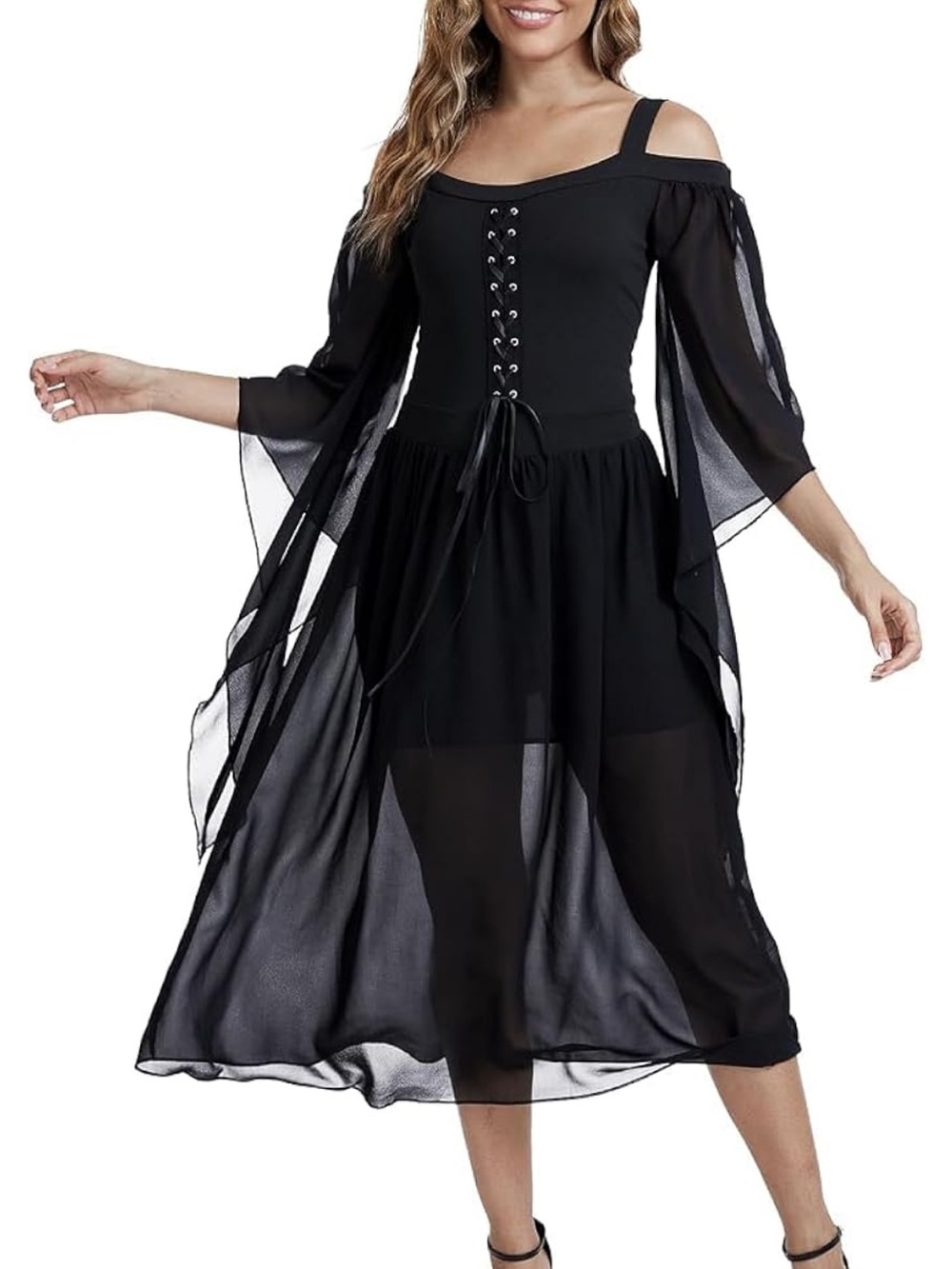 SZ Small Witch 3 PC Set, Dress Hat and Bat Hose